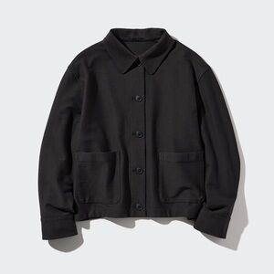 Uniqlo Jersey Relaxed Shirt Jacket With Collar